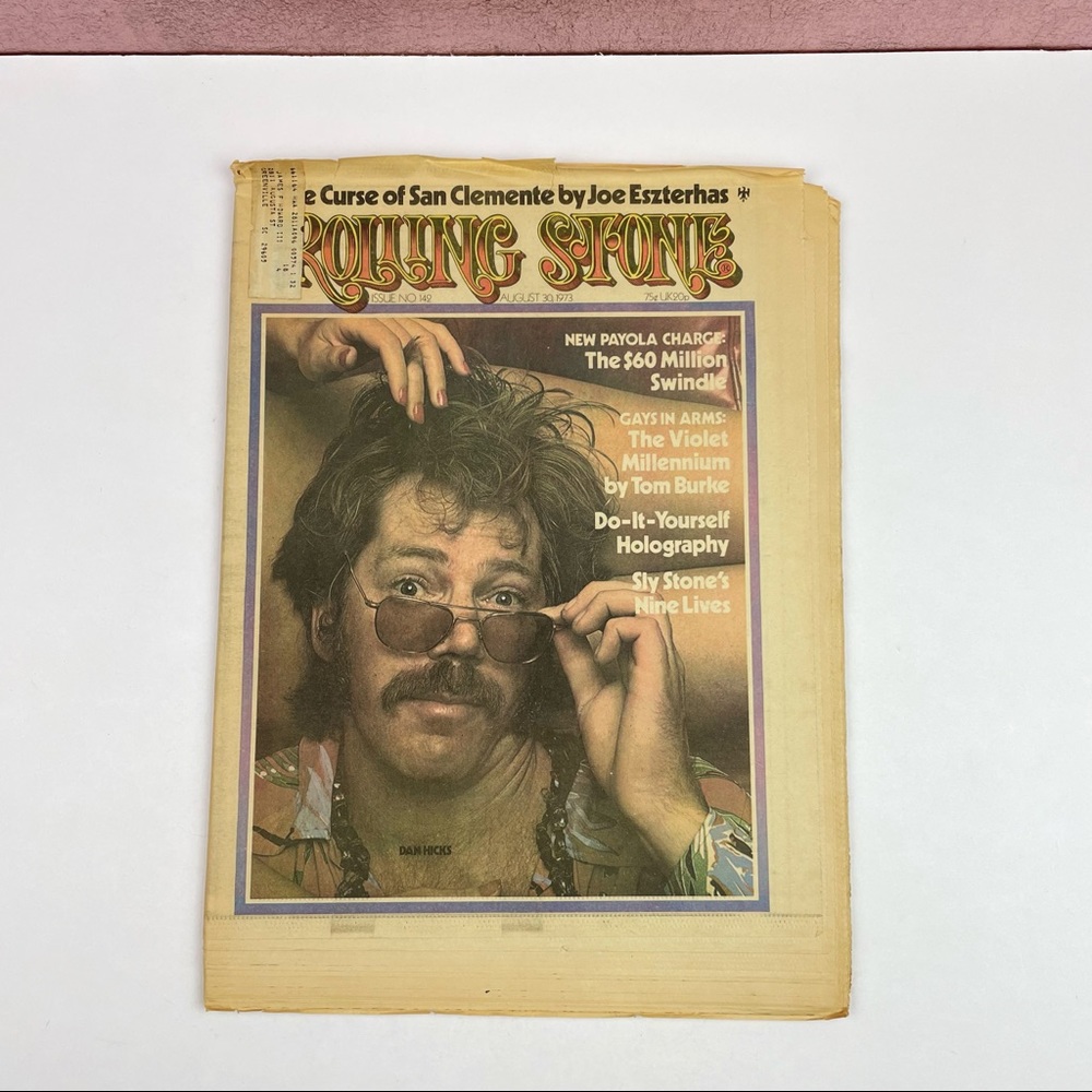 Vintage Rolling Stone Magazine Dan Hicks Sly Stone August 30, 1973 Music Art